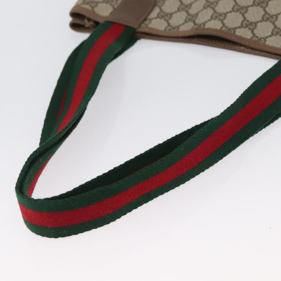 GUCCI GG Supreme Web Sherry Line Bag PVC Beige Red Green 39 02 003 Auth 173817