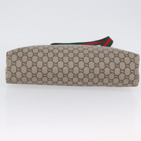 GUCCI GG Plus Supreme Web Sherry Line Tote Bag PVC Beige Red Green Auth 173818
