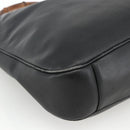 GUCCI Bamboo Shoulder Bag Leather Black Gold Auth 173820-11