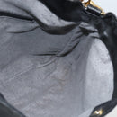 GUCCI Bamboo Shoulder Bag Leather Black Gold Auth 173820-16