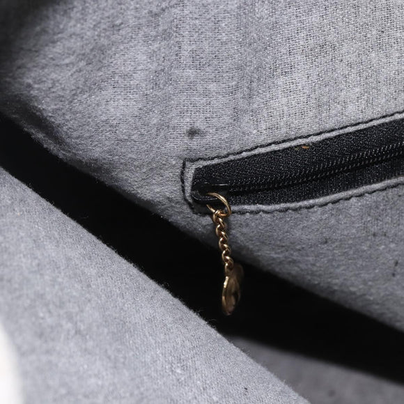 GUCCI Bamboo Shoulder Bag Leather Black Gold Auth 173820