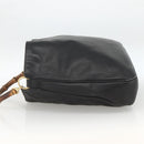 GUCCI Bamboo Shoulder Bag Leather Black Gold Auth 173820-4