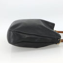 GUCCI Bamboo Shoulder Bag Leather Black Gold Auth 173820-5