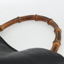 GUCCI Bamboo Shoulder Bag Leather Black Gold Auth 173820-8