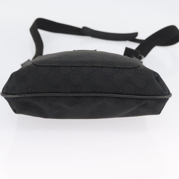 GUCCI GG Canvas Shoulder Bag Black Silver 122793 Auth 173821