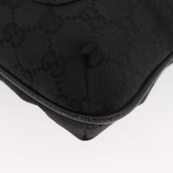 GUCCI GG Canvas Shoulder Bag Black Silver 122793 Auth 173821