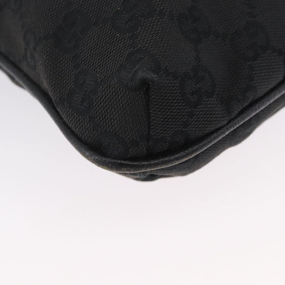 GUCCI GG Canvas Shoulder Bag Black Silver 122793 Auth 173821
