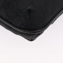 GUCCI GG Canvas Shoulder Bag Black Silver 122793 Auth 173821-17