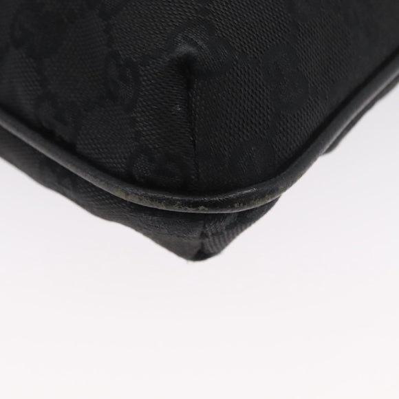 GUCCI GG Canvas Shoulder Bag Black Silver 122793 Auth 173821