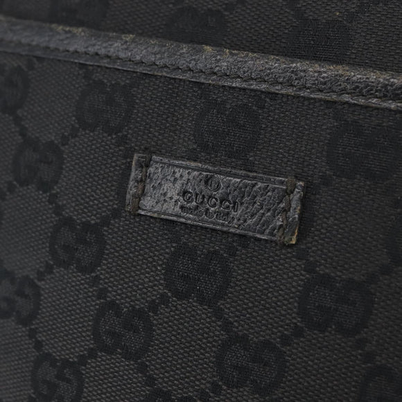 GUCCI GG Canvas Shoulder Bag Black Silver 122793 Auth 173821