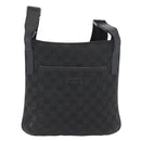 GUCCI GG Canvas Shoulder Bag Black Silver 122793 Auth 173821-13