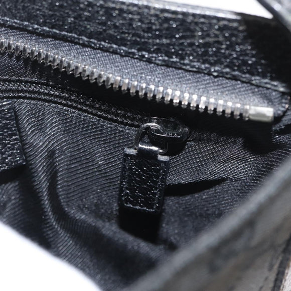 GUCCI GG Canvas Shoulder Bag Black Silver 122793 Auth 173821