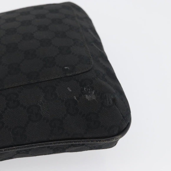 GUCCI GG Canvas Shoulder Bag Black Silver 122793 Auth 173821