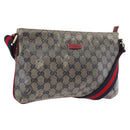 GUCCI GG Crystal Sherry Line Bag Coated Canvas Navy Gold 189749 Auth 173822-1
