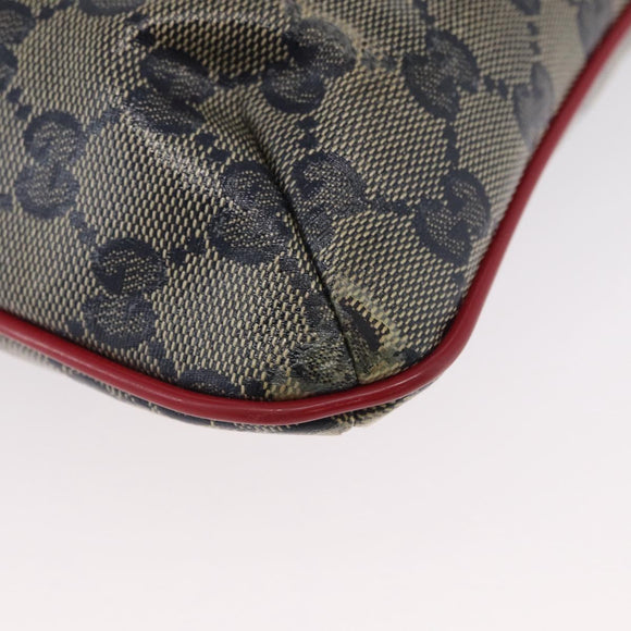 GUCCI GG Crystal Sherry Line Bag Coated Canvas Navy Gold 189749 Auth 173822