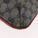 GUCCI GG Crystal Sherry Line Bag Coated Canvas Navy Gold 189749 Auth 173822-15