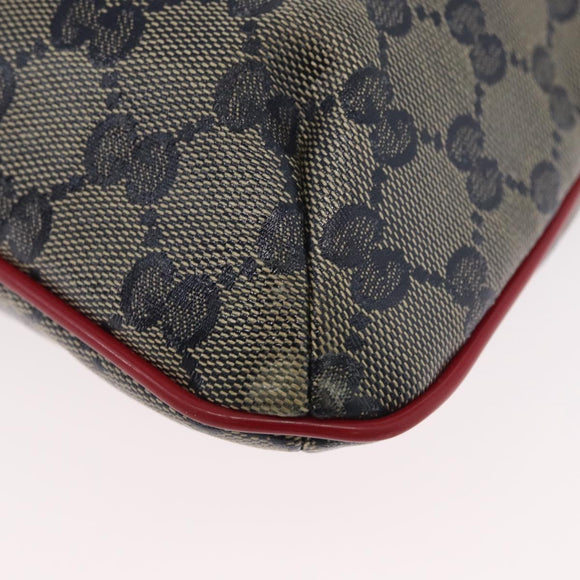 GUCCI GG Crystal Sherry Line Bag Coated Canvas Navy Gold 189749 Auth 173822