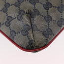 GUCCI GG Crystal Sherry Line Bag Coated Canvas Navy Gold 189749 Auth 173822-16