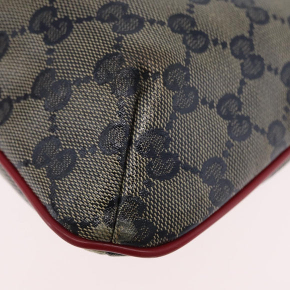 GUCCI GG Crystal Sherry Line Bag Coated Canvas Navy Gold 189749 Auth 173822