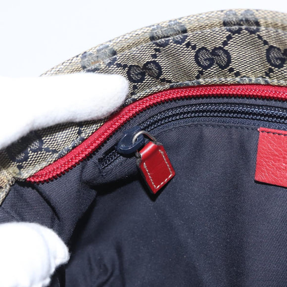 GUCCI GG Crystal Sherry Line Bag Coated Canvas Navy Gold 189749 Auth 173822