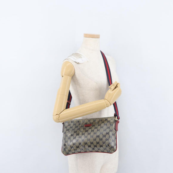 GUCCI GG Crystal Sherry Line Bag Coated Canvas Navy Gold 189749 Auth 173822