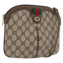 GUCCI GG Supreme Web Sherry Line Bag PVC Beige Gold 904 02 047 Auth 173823-1