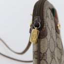 GUCCI GG Supreme Web Sherry Line Bag PVC Beige Gold 904 02 047 Auth 173823-9
