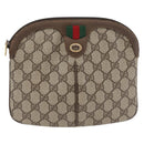GUCCI GG Supreme Web Sherry Line Bag PVC Beige Gold 904 02 047 Auth 173823-13