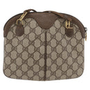 GUCCI GG Supreme Web Sherry Line Bag PVC Beige Gold 904 02 047 Auth 173823-2