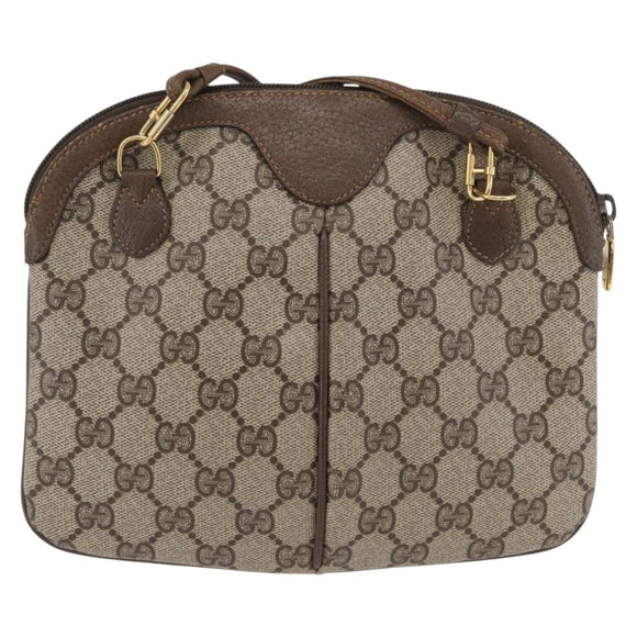 GUCCI GG Supreme Web Sherry Line Bag PVC Beige Gold 904 02 047 Auth 173823