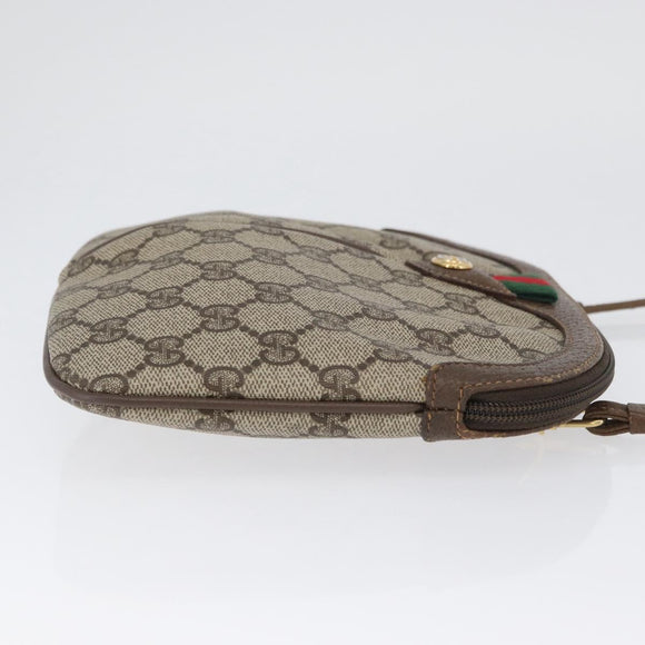 GUCCI GG Supreme Web Sherry Line Bag PVC Beige Gold 904 02 047 Auth 173823