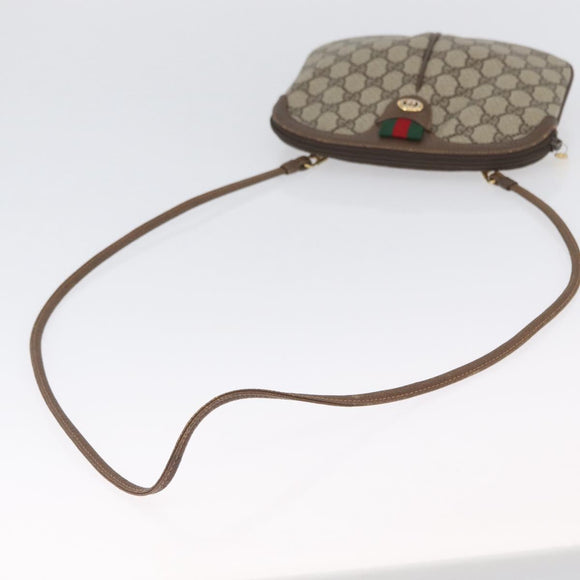 GUCCI GG Supreme Web Sherry Line Bag PVC Beige Gold 904 02 047 Auth 173823