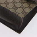 GUCCI GG Supreme Clutch Bag PVC Beige Silver 131213 Auth 173825-14