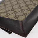 GUCCI GG Supreme Clutch Bag PVC Beige Silver 131213 Auth 173825-15