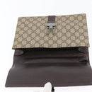 GUCCI GG Supreme Clutch Bag PVC Beige Silver 131213 Auth 173825-10