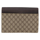 GUCCI GG Supreme Clutch Bag PVC Beige Silver 131213 Auth 173825-2