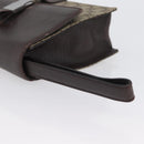 GUCCI GG Supreme Clutch Bag PVC Beige Silver 131213 Auth 173825-7