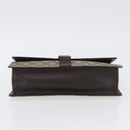 GUCCI GG Supreme Clutch Bag PVC Beige Silver 131213 Auth 173825-5