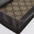 GUCCI GG Supreme Clutch Bag PVC Beige Silver 131213 Auth 173825-8