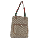 GUCCI GG Supreme Web Sherry Line Tote Bag PVC Beige Red 39 02 003 Auth 173826-1