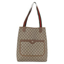 GUCCI GG Supreme Web Sherry Line Tote Bag PVC Beige Red 39 02 003 Auth 173826-2