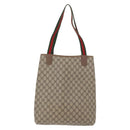 GUCCI GG Supreme Web Sherry Line Tote Bag PVC Beige Red 39 02 003 Auth 173826-3