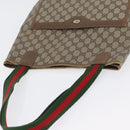 GUCCI GG Supreme Web Sherry Line Tote Bag PVC Beige Red 39 02 003 Auth 173826-6
