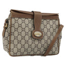GUCCI GG Plus Supreme Shoulder Bag PVC Beige Gold Auth 173828-1