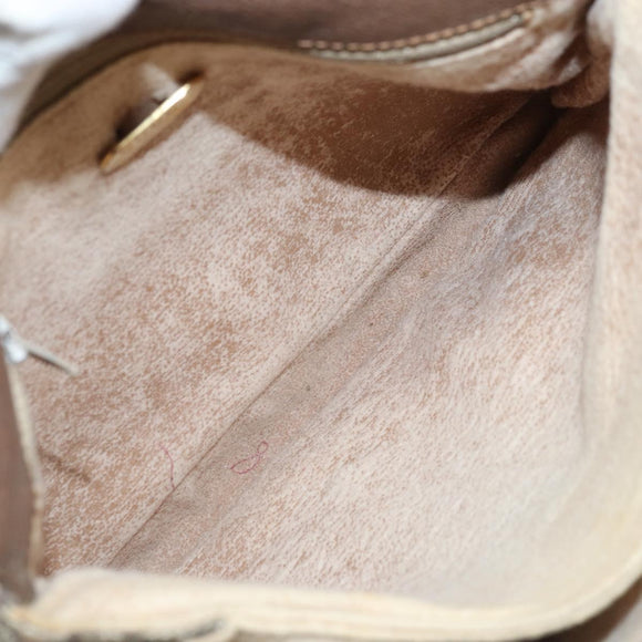 GUCCI GG Plus Supreme Shoulder Bag PVC Beige Gold Auth 173828