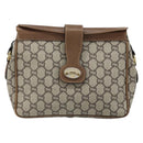 GUCCI GG Plus Supreme Shoulder Bag PVC Beige Gold Auth 173828-13