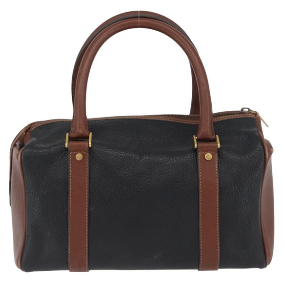 GUCCI Hand Bag Leather Black Gold 000 101 0140 Auth 173829