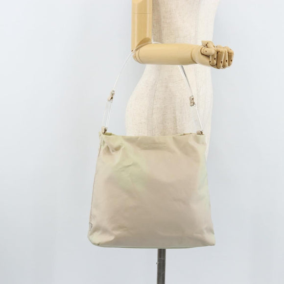 PRADA Shoulder Bag Nylon Ivory Silver Auth 173830