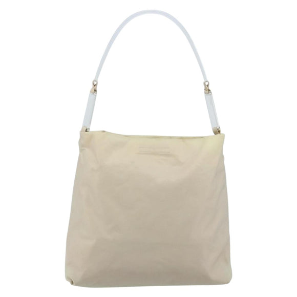 PRADA Shoulder Bag Nylon Ivory Silver Auth 173830
