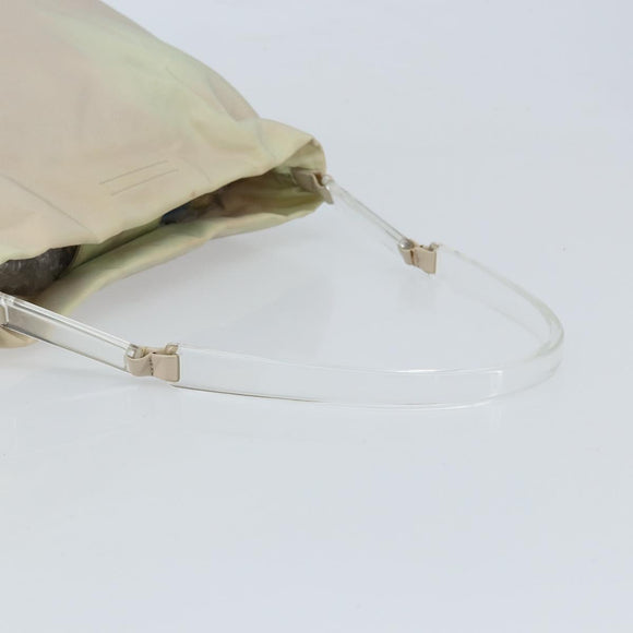 PRADA Shoulder Bag Nylon Ivory Silver Auth 173830